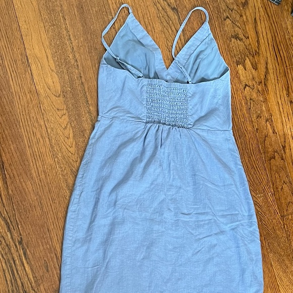 Urban Outfitters Vintage blue linen button down dress size Medium - Picture 10 of 16